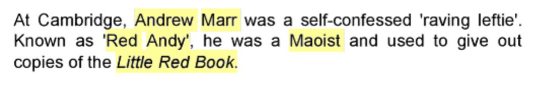 Joe_Rich's tweet photo. @suechadwick999 @AlStewartOBE @AndrewMarr9 @BorisJohnson No, #RedAndy #Marr claims to be a ex-#Maoist. Like Jeremy #Corbyn’s #Communist aide #Seumas #Milne, he spent University days handing out copies of #Mao’s #LittleRedBook - the same propaganda Labour’s Shadow Chancellor John McDonnell handed to George Osborne at the Dispatch Box. https://t.co/Kv4o1fLLRd