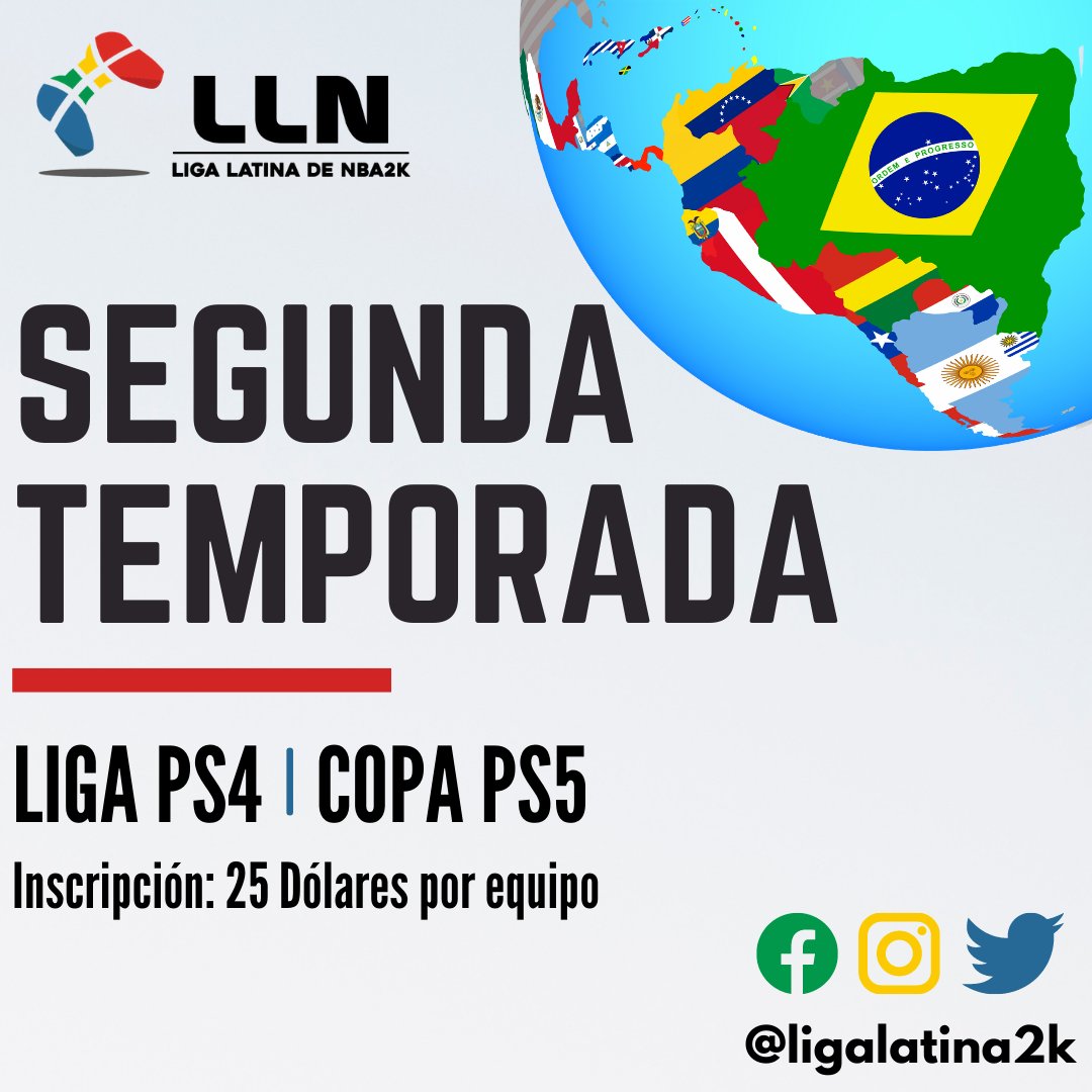 ligalatina2k's tweet photo. ESTAMOS DE VUELTA!
 
#LaLigaDelContinente se mantiene en PS4. Sin embargo, estaremos organizando también la primera Copa Latina Next Gen para PS5!
 
🎮PS4 / PS5
🪙 25 USD
📅 11 de Enero, 2021

Reglas: https://t.co/EEfGzr5Dbj
 
Formulario de Inscripción:
https://t.co/aZN5oJ5Njp https://t.co/tru04TCthY