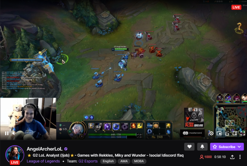 AngelArcherLoL's tweet image. Never thought would happen 😭
Over 1,000 viewers with no raids/rides, or hosts 

Thank you so much everyone for the support ♥️ G2 Army too strong