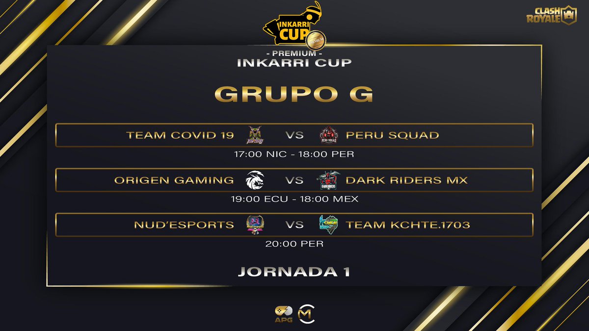 Inkarri_Cup's tweet photo. #CR INKARRI CUP 🏆 | 6TA EDICIÓN PREMIUM💎 | FASE DE GRUPOS ⚔️ | JORNADA 1⃣

¡A darlo todo!🔥

💎 GRUPO G💎
⚔️| @TeamCovid191 🇳🇮 🆚🇵🇪 @peru_squad

⚔️| @GamingOrigen 🇪🇨 🆚🇲🇽 @darkridersmx

⚔️| @NudeSports69 🇵🇪 🆚🇵🇪 @TeamKchte1703

🎙️| @LMisilera
🎙️| @BreibyCR

#Gaming #ClashRoyale https://t.co/iChB0N5wxI