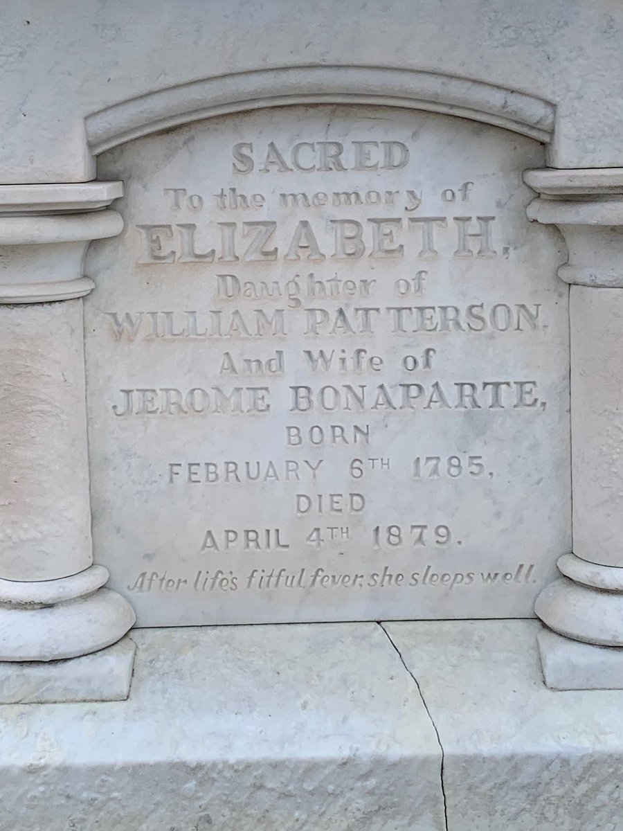 Also found the grave of the first wife of Napoleon’s youngest brother, whom Napoleon himself barred from entering continental Europe; though she bore him a son they never saw each other again save once, from afar