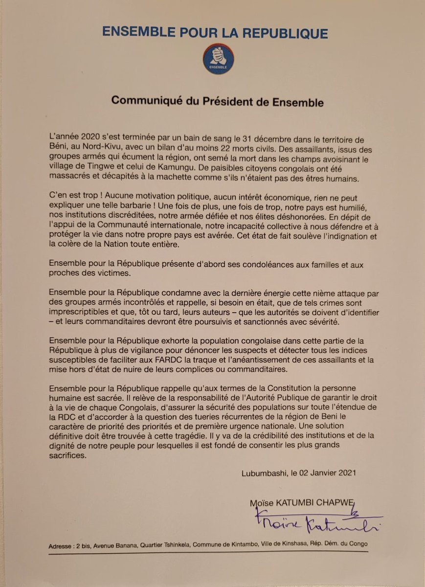 nepa_yan's tweet photo. #RDC Ensemble pour la Republique, pleure leurs compatriote plus ou moins 22 morts,  massacrées par des assaillants au Nord Kivu dans le village de TINGWE et celui de KAMUNGA au 31/12. Triste nouvel. https://t.co/gKETF9aNK7