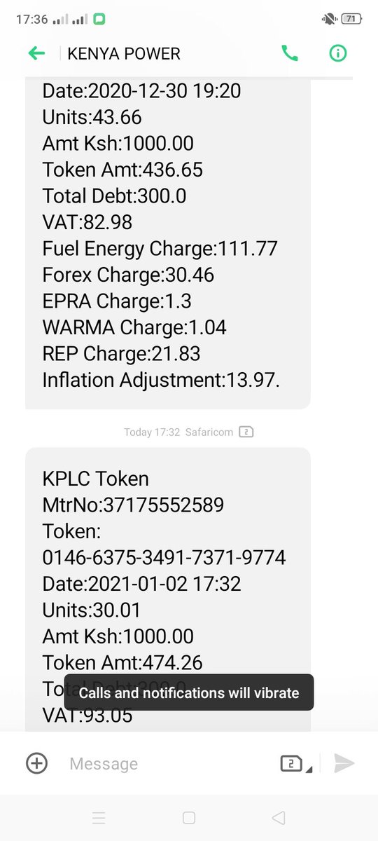 kiilud's tweet photo. @KenyaPower_Care @KenyaPower Dear team I have been loading my token with 1000 getting 43.66 units. Today I have loaded with the same amount (1000) and I have been given 30.01 units...all variables are almost similar but less...what is not happening? Why are units less that 43.66? https://t.co/aDf9TKTGRq