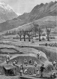 Reshun FortDuring the 1895 expedition a cluster of houses in Reshun village was fortified by Lieutenant S. Edwardes and his troops to secure their positions as they were facing constant attacks from hostile locals.