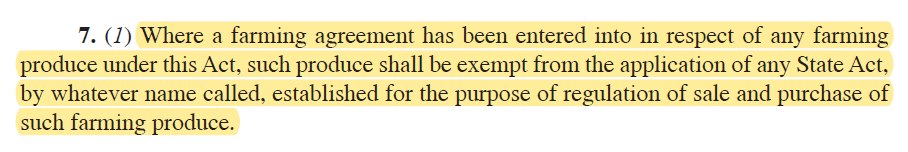 5. All three Laws are Pro-Corporate with No limits on Hoarding, Price Manipulation and Legalized below MSP Trade and contracts and no serious protection to farmers Anti FarmersAnti State Govt Jurisdiction Anti Farmer