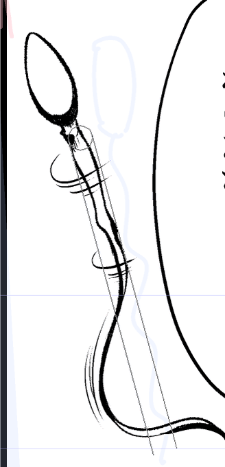 次回作の一コマです。我ながら…ついに描いてしまったか…というところ。
なんかちょっと前に「実は回転してると最近わかった」と見たので、効果線足してみました 