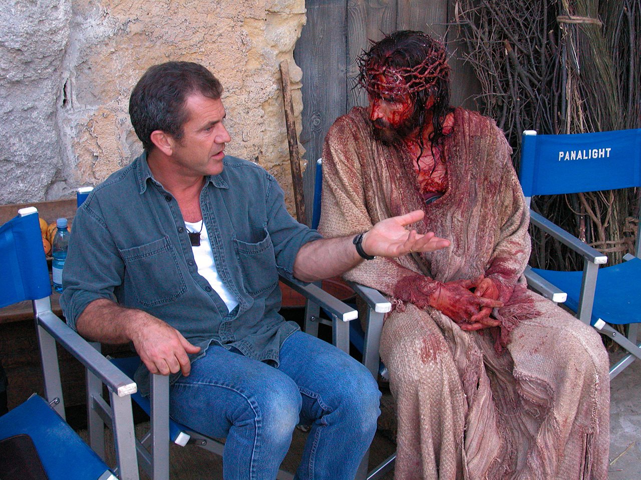 Happy birthday Mel Gibson, here with Jim Caviezel as Jesus on set of The Passion of the Christ, 2004. 