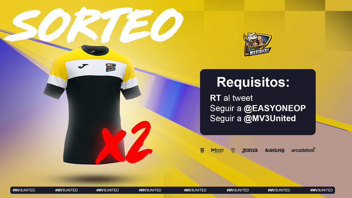 🔴 [#SORTEO] 🔴

LLEGAN LOS REYES Y VIENEN CON SORTEO DE 2 CAMISETAS 🎉🎁

SOLO TIENES QUE: 

• Seguir a <a href="/EASYONEOP/">MV3 ⚡EASYONE⚡</a> 
• Seguir a <a href="/MV3United/">Mav3ricks Esports Club</a> 
• RT 🔁 a este tweet