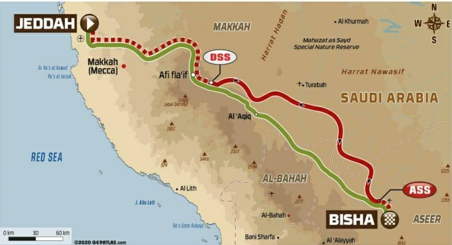 🔴 ARGENTINOS  🇦🇷 EN EL DAKAR 2021 
#Dakar2021

Domingo 3 : 
#Etapa1

🔶️JEDDAH - BISHA
🚧 Enlace : 345km
⏱Especial: 277km
Total: 622 km

📈RESULTADOS :🇦🇷

Nota : Yacopini Juan Cruz  (5) Clasificación Rookie 
Nota: <a href="/patosilvasport/">Pato Silva</a> (28) <a href="/Torlaschi_1/">Ricardo Torlaschi</a>(20) Categoría Ligeros :T3 -T4