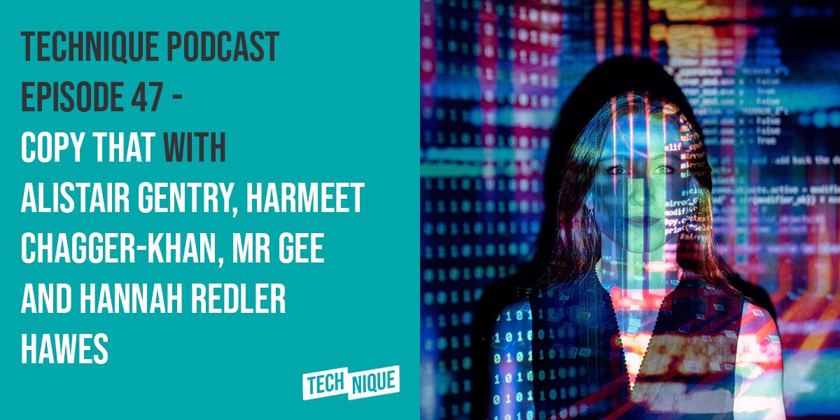 TECHniqueUK's tweet photo. Yay! Episode 47 of our podcast is out. @dickyadams speaks to @AlistairGentry, Harmeet Chagger-Khan, @mrgeepoet and @hannah_redler about the @ODIHQ's 'Copy That?’ exhibition. They talk the notion of the #datayou. Listen and subscribe on iTunes, here: https://t.co/G79qfjm7Fj https://t.co/DPCGml7d7s