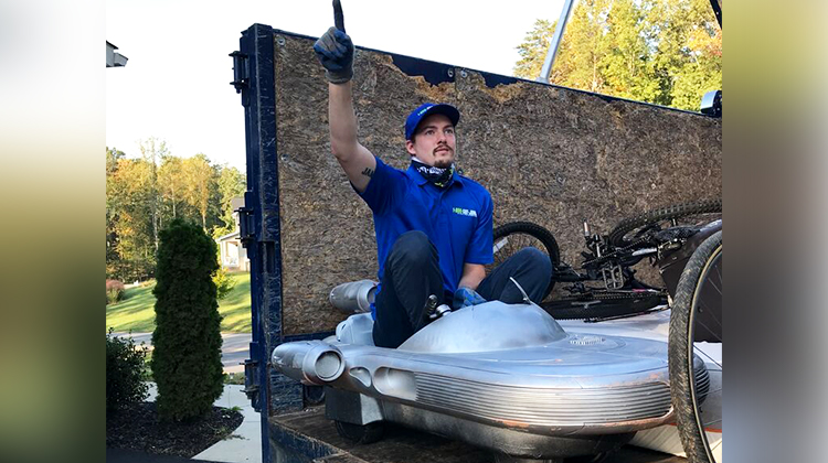 1800GOTJUNK's tweet photo. Our Fredericksburg team found this otherworldly mode of transportation in 2020. We think this team member might have seen a few too many episodes of the Mandalorian because he's ready for a trip to a galaxy far, far away! #WeirdJunk #BestOfWeirdJunk 
https://t.co/60BKtRl4jH https://t.co/xrUfrXOR4d