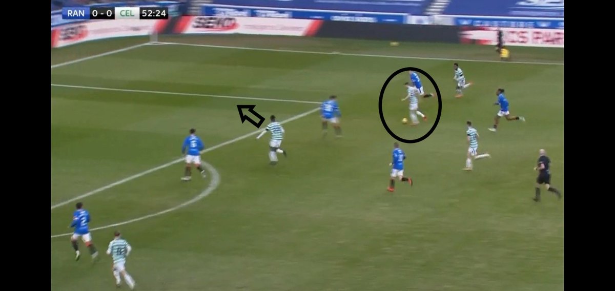In the 53rd minute, Christie plays wide instead of through to Edouard, and then Griffiths at 54 minute mark in space deciding to make an aimless cross to noone.