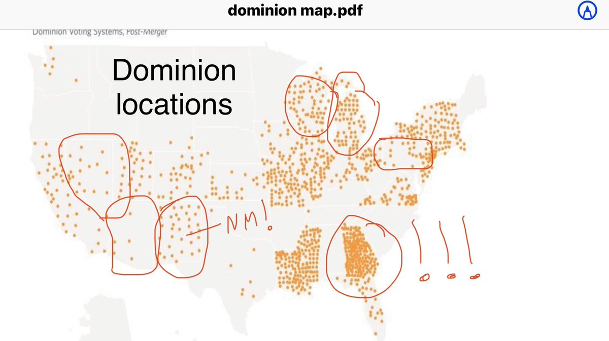 DOMINION MAP Look at GA! No wonder  @LLinWood has been going after  @GabrielSterling  @GaSecofState  @BrianKempGA so hard. Knowing the statistically impossible overperformance on Dominion, now we need to focus on Gabe and the contract deal 2/