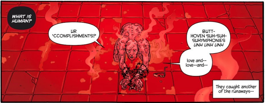 That being said, this moment of defining humanities accomplishments by the need for suffering (Beethoven was blind) is a truly astonishing moment.