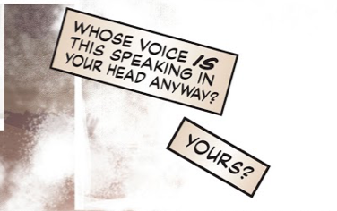 Already, we have had alien thoughts infect our hero's mind, thoughts that look like ones he thought up. The inception of these thoughts, as with the ones in the initial panel, comes from the evil gods.