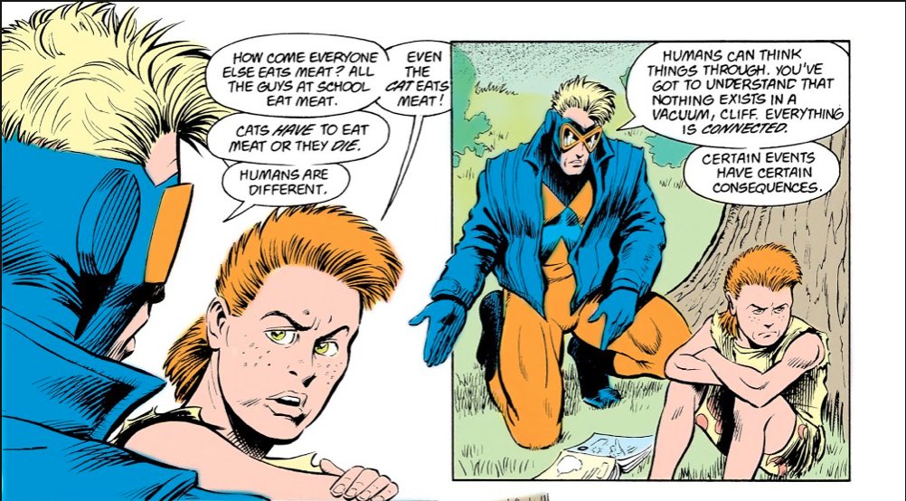 Tellingly, Animal Man was also a story about animal rights.