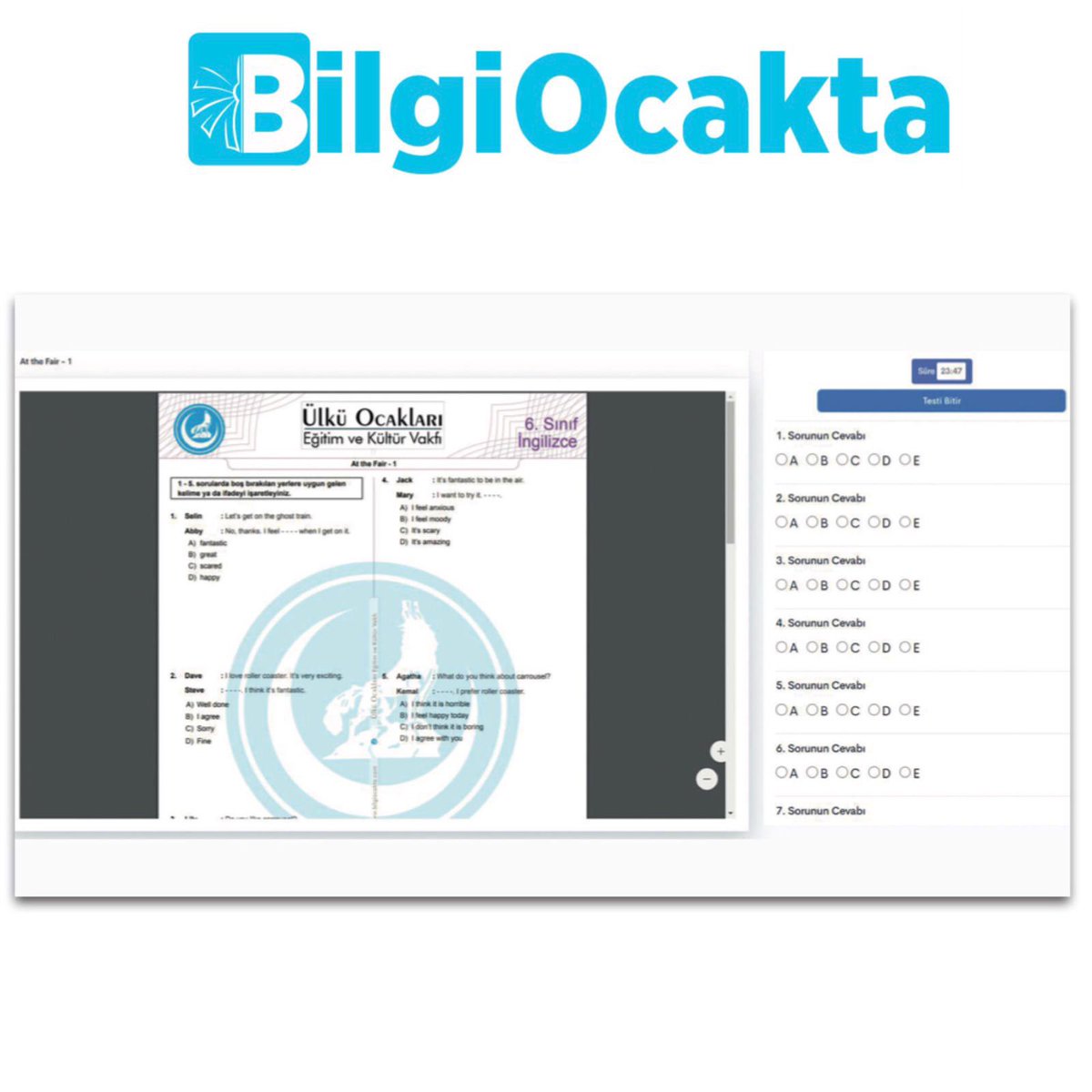 Ülkü Ocakları bünyesinde kurulan #BilgiOcakta platformu; 10 kategorideki binlerce sorusu, ortaöğretimden ALES'e deneme sınavları ve testleri, eğitici oyunları, seminer notları ve çok daha fazla zengin içeriğiyle zorlu pandemi döneminde Türk gençliğinin yegâne eğitim platformudur.