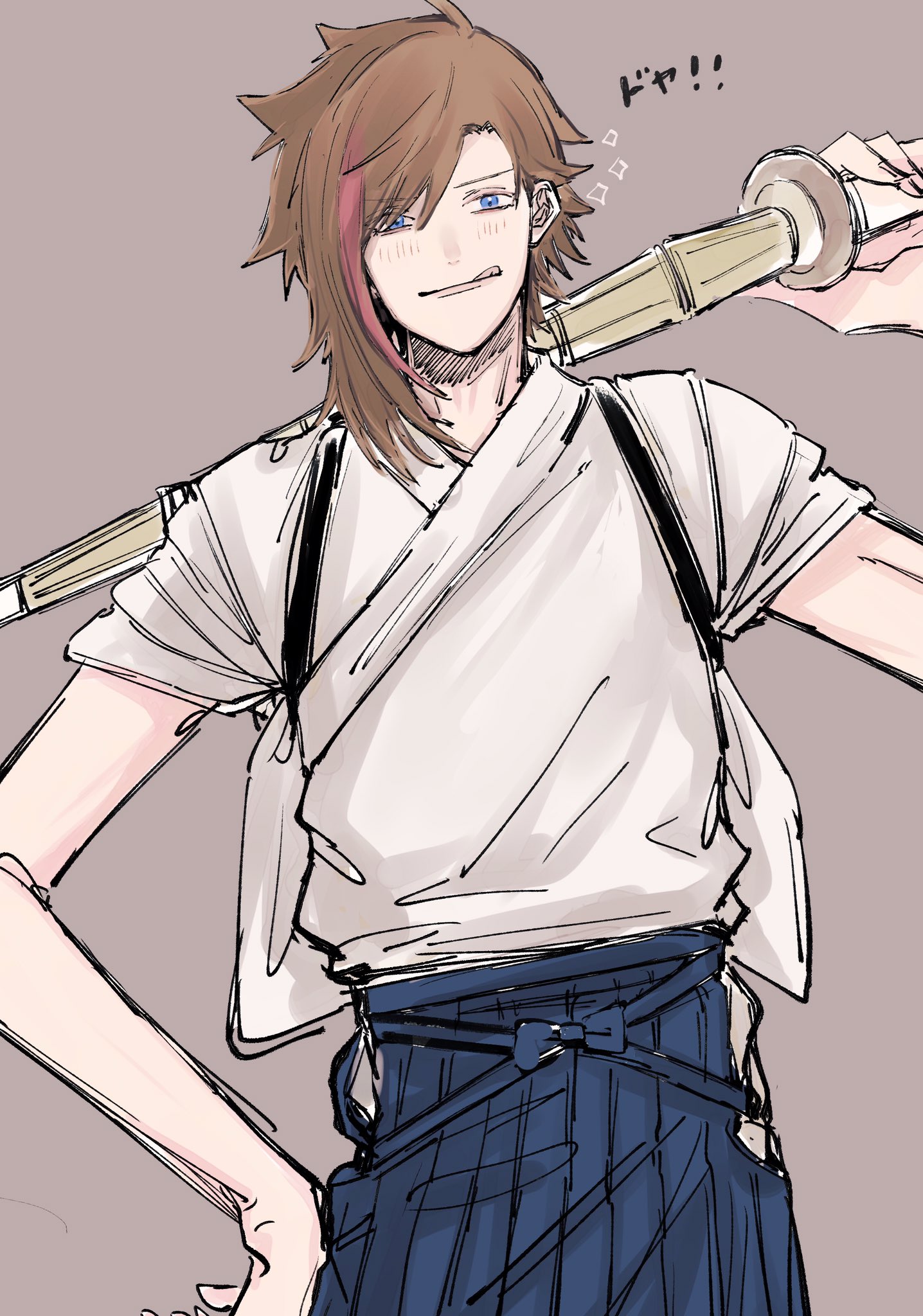 𝓉𝒶𝓀ℯ𝓂ℴ𝓂ℴ 描き初めリク 和装きなこさん 新年イラストと被っちゃったので剣道着っぽくしちゃった T Co Kw3ymgt4sc Twitter