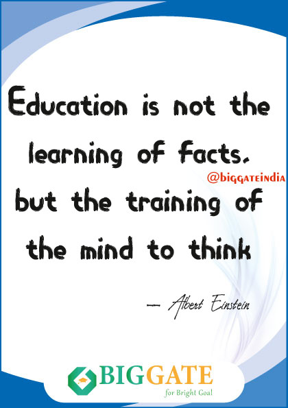 biggateindia's tweet photo. Education is not the learning of facts, but the training of the mind to think
--Albert Einstein
#elearning #edutech #education #LearningNeverStops https://t.co/0m8ikucJqX