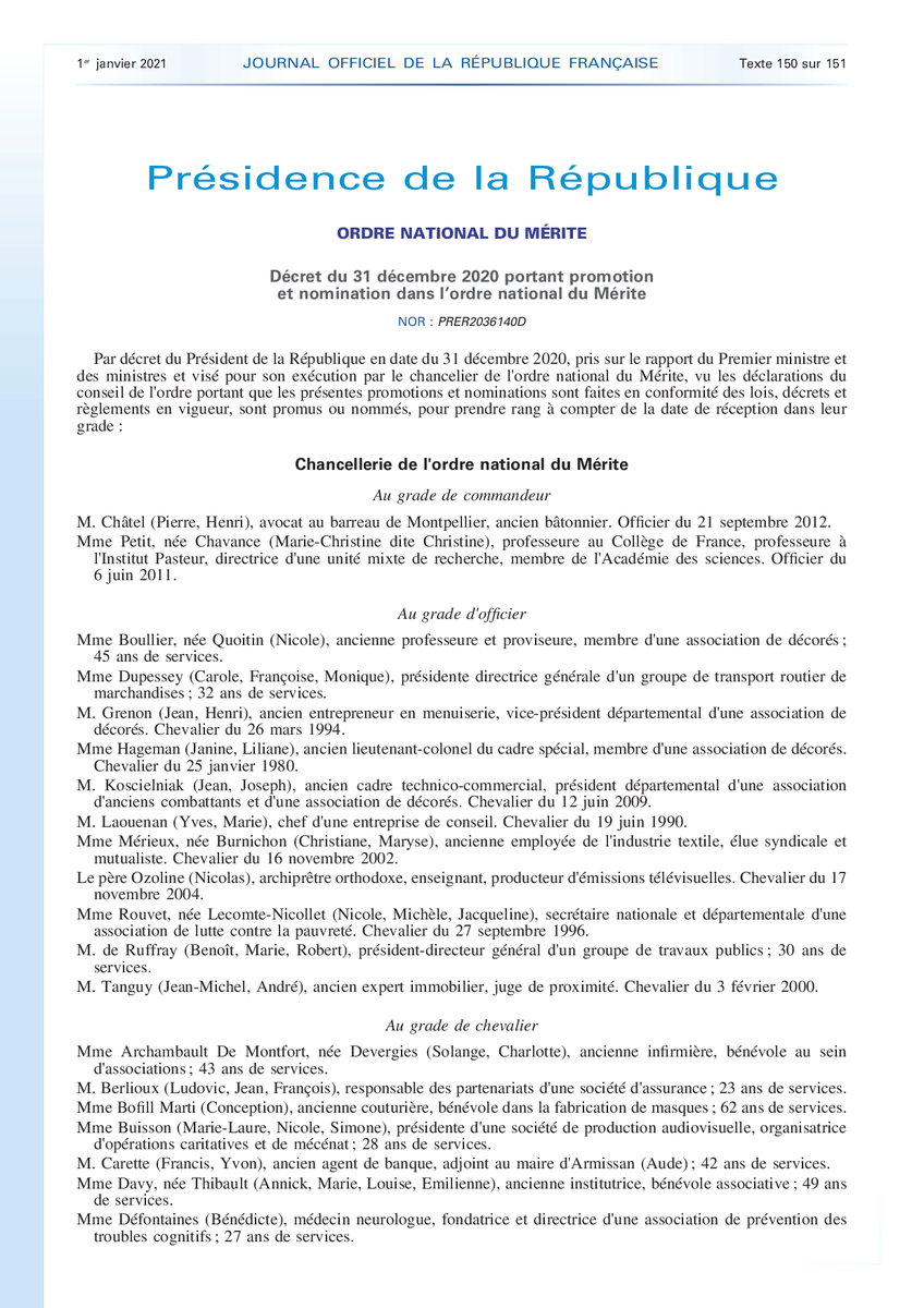 urps_mk_bzh's tweet photo. ORDRE NATIONAL DU MÉRITE

Le 1ier Janvier, deux élus de l'URPS MKLB ont été promus au grade de Chevalier de l'Ordre National du Mérite :

- Serge COLOMBEL, Kinésithérapeute, Membre de l'URPS

- Olivier DARTOIS, Kinésithérapeute, Président de l'URPS

JORF : https://t.co/aJRu8buQe6 https://t.co/YoR0LKNy3Z