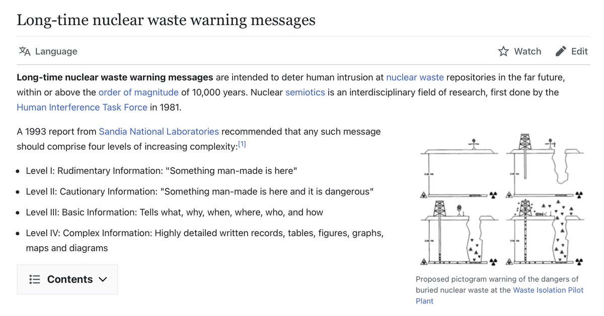 I've been reading about nuclear waste warning messages that need to communicate danger to people 10,000 years in the future. If this proposal is chosen it will be a big day for us in the Badly-Drawn Comics community 