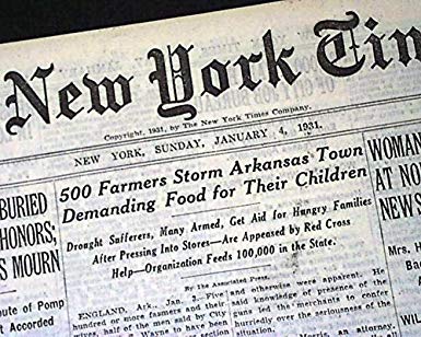 This Day in Labor History: January 3, 1931. Farmers converged on England, Arkansas to demand poverty relief. This led to Will Rogers’ poverty tour and a greater national conversation about conditions in rural America in the early years of the Great Depression. Let's talk about it