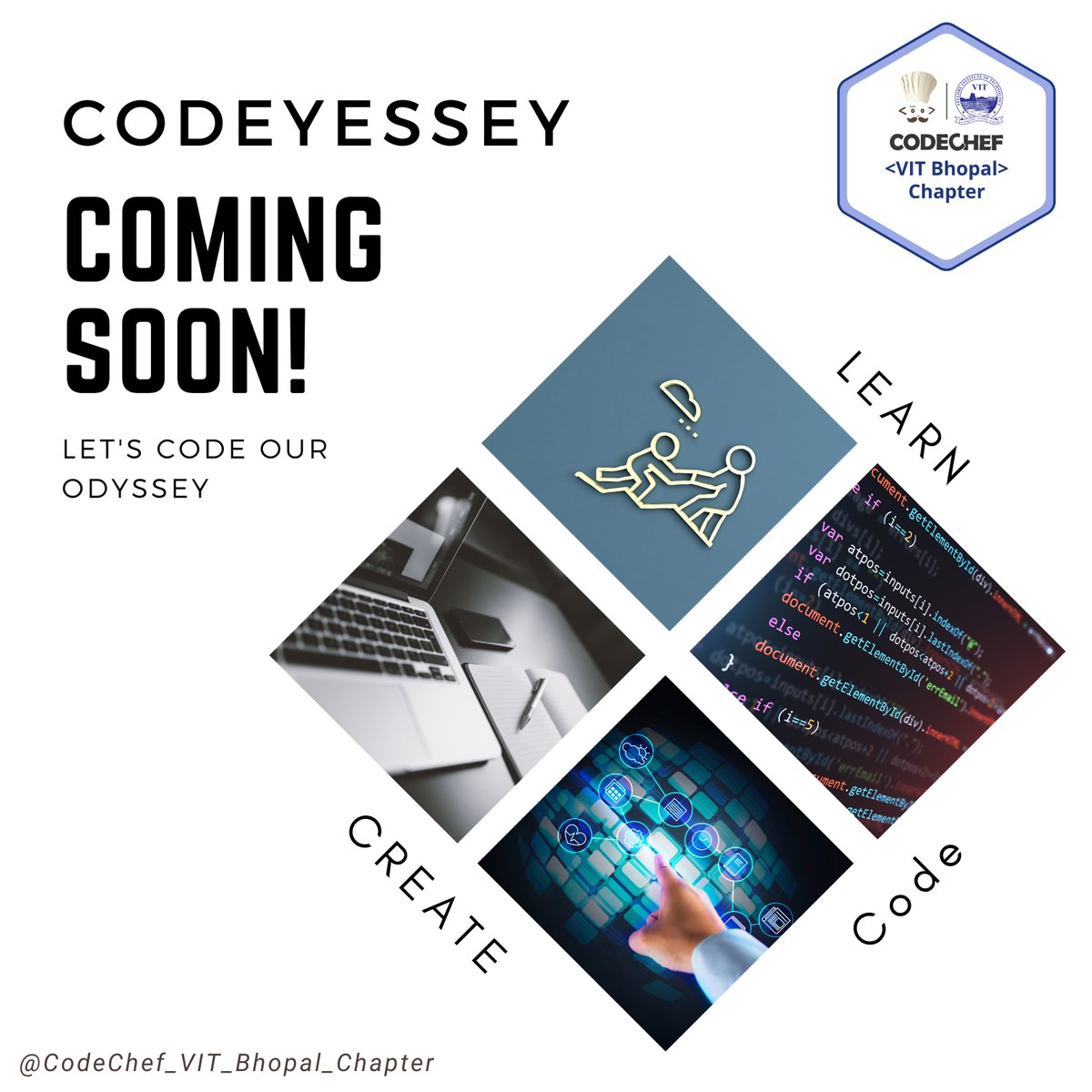 codechefvitb's tweet image. We have something brewing... our odyssey to master coding perhaps? Coming soon...
#CodeChef
#CodeChefChapters
#CodeChefCollegeChapters
#CodeChefChapterLeaders
#codechefvitbhopalchapter
#Codeyessey