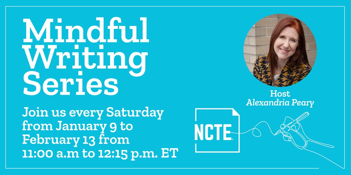 Back by Popular Demand: NCTE's Mindful Writing Series, hosted by @NHPoetLaureate . Join us January 9–February 13 as we explore how we can relax into the present and take care of ourselves by writing in the moment. bit.ly/37DTqtc