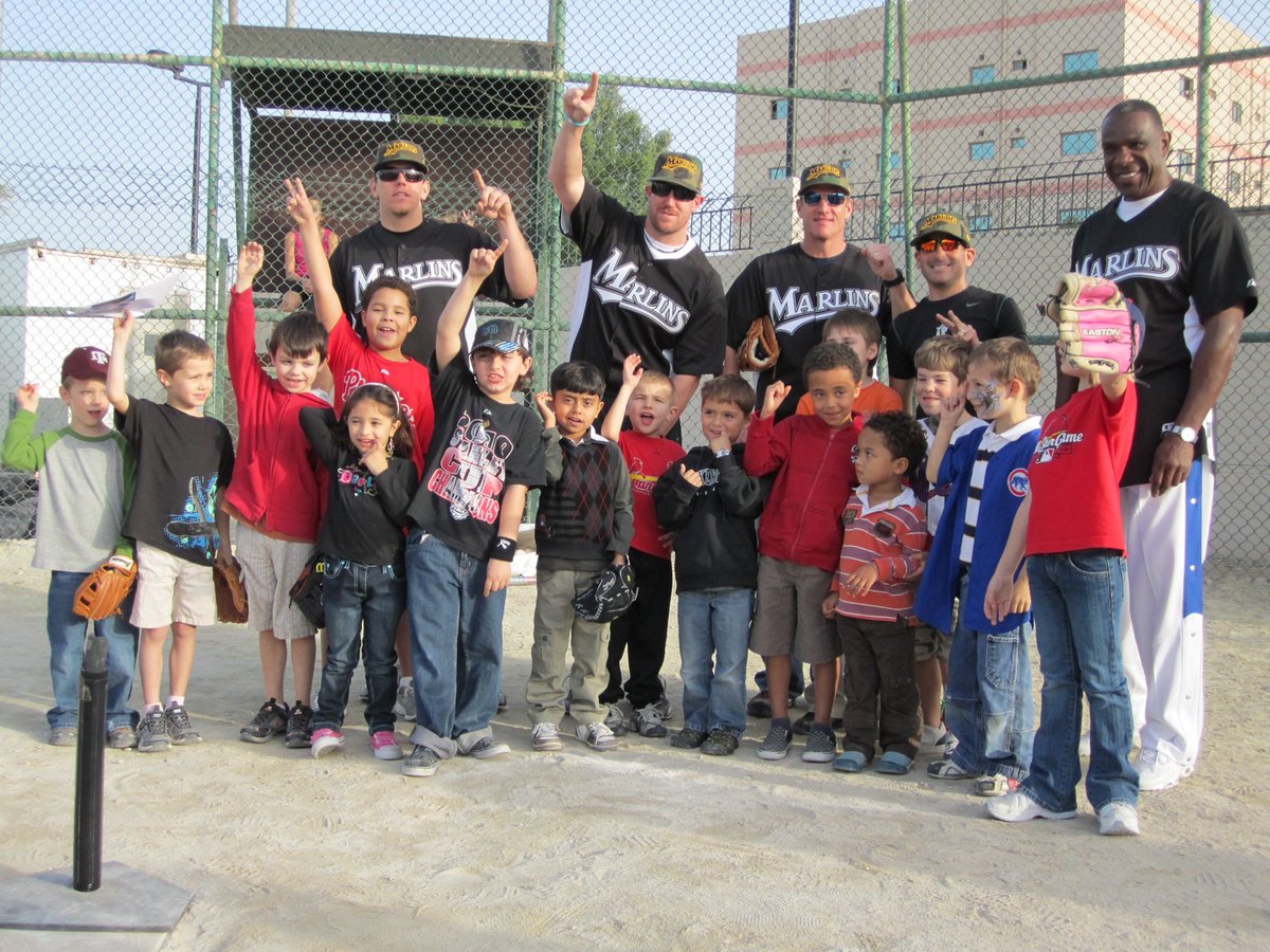 DavidPSamson's tweet photo. Still wearing Wiesbaden sweatshirt from visiting the troops in Bahrain, Qatar and Frankfurt in 2011. Thank you to all members of the Armed Forces. We appreciate you more than you know. And more than we say. @jic9er #LoganMorrison #JohnBuck #AndreDawson #othermemebersofthemarlins https://t.co/1L4aWWXk55