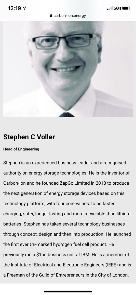 This man is responsible for this game changing tech, and he’s still involved post Zap-Go as part of the Carbon-Ion team. Things are starting to come together. $COUV