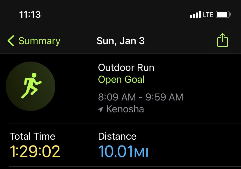 10 mile run this AM. First double digit run since June. Maybe 1K mikes this year 🤷🏻‍♂️