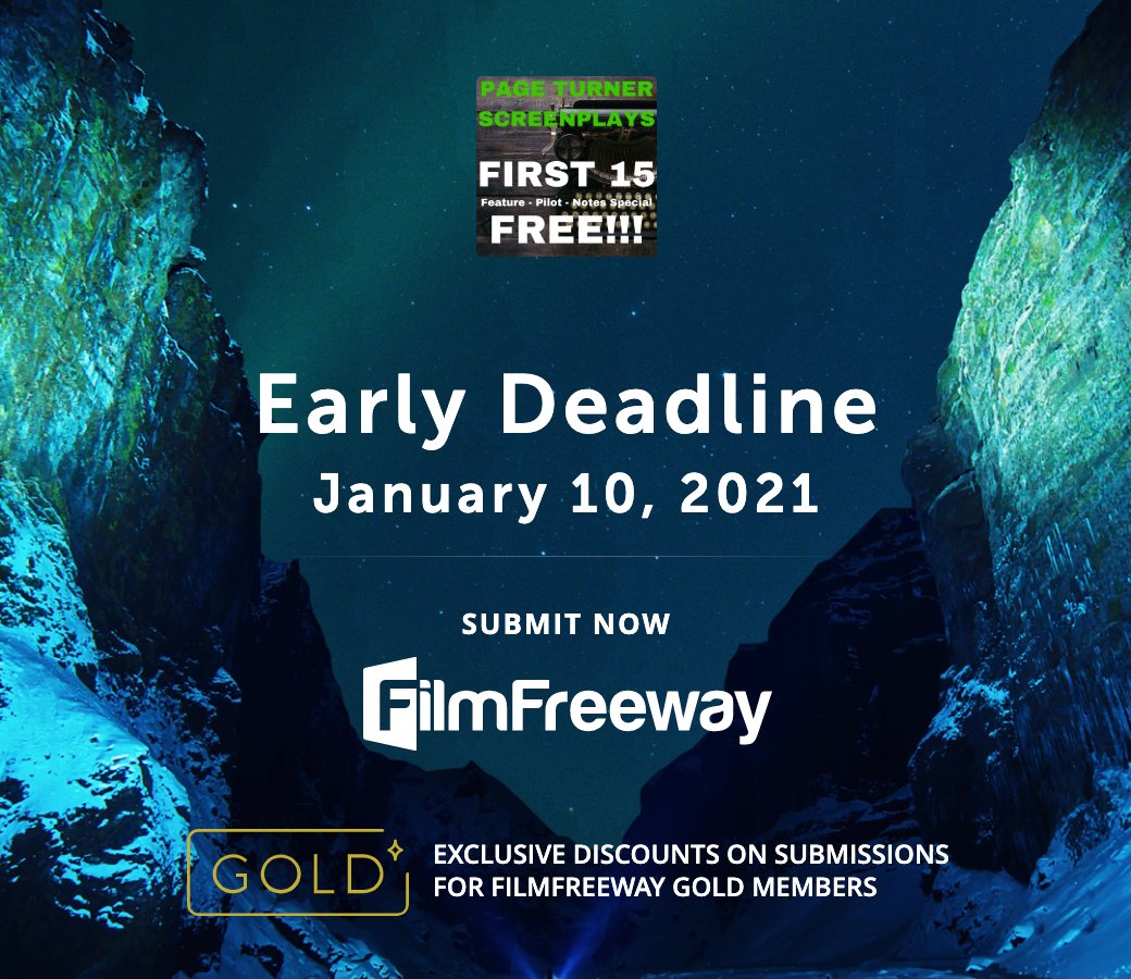 PageScreenplays's tweet image. To kick off 2021 on a positive note PTS has a FREE competition deadline open for submissions until Jan. 10th. Get your in there!

#screenwriter #screenwriting #screenplay #screenplays #filmschool #writers #screenwriters #tvwriting #writerscommunity #filmcommunity #writing #Writer