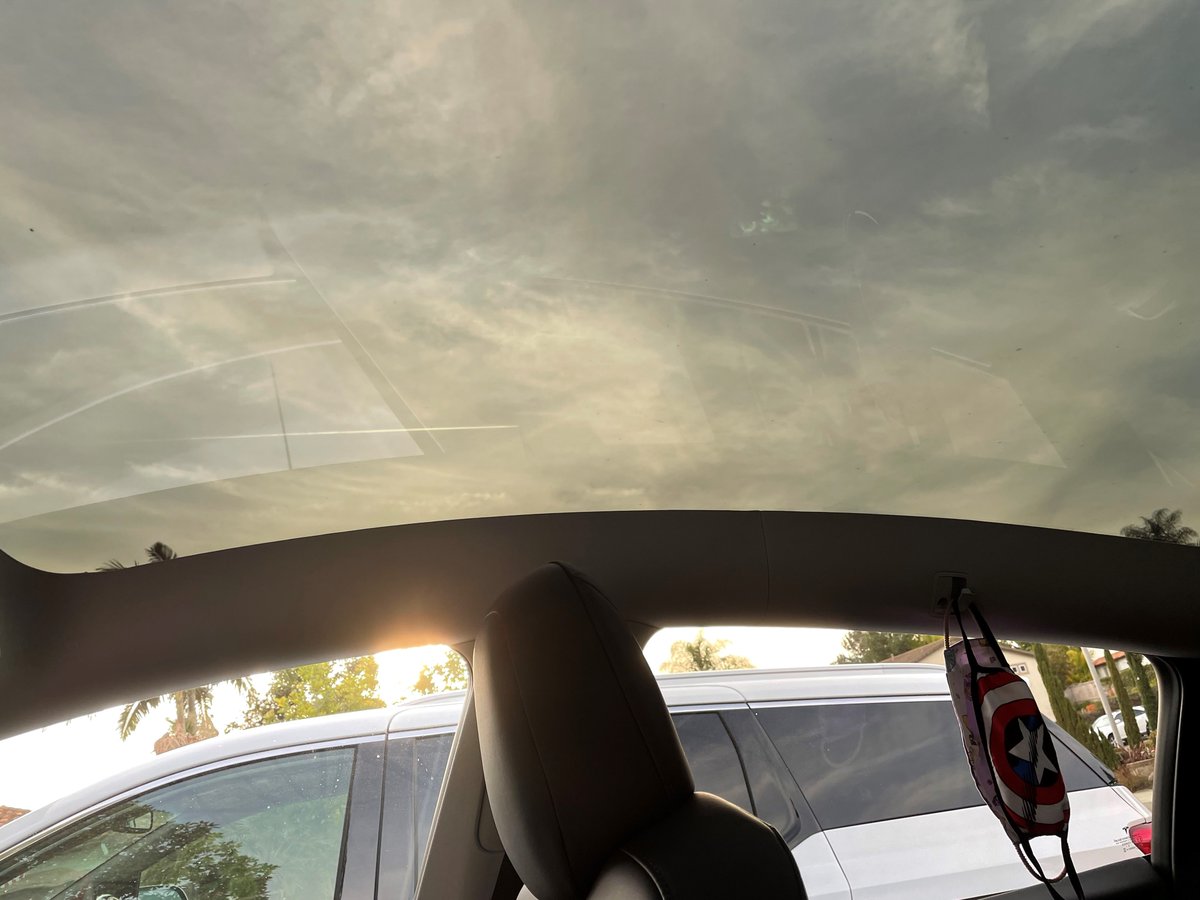 I also know several people who have the Tesla solar panels and/or batter backups. In CA, with plenty of sunshine and occasional power outages, this is a pretty appealing option especially in the work from home era. (Nice sky view via glass roof in car)