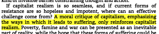First thing in this whole work that I sort of agree with (although he takes it in a disagreeable nihilistic direction).Capitalism is historical process to be understood and overcome, and liberalism is its ideology.It's not an opinion to be disagreed with.