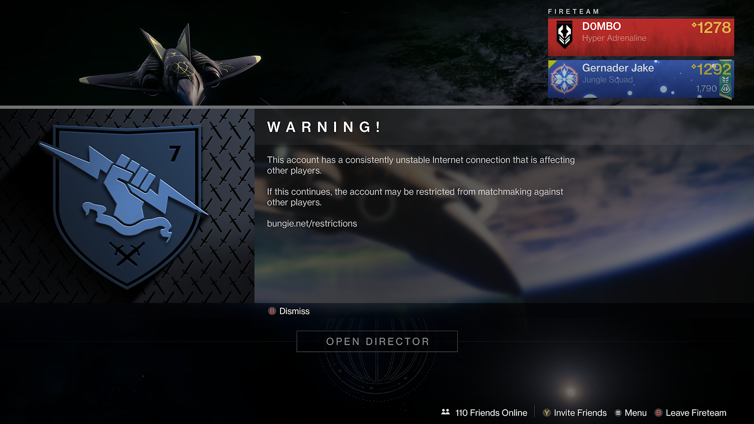 GernaderJake's tweet photo. Hey @Bungie @BungieHelp @A_dmg04 is there anything I can do about this? I have very stable internet and do nothing but help people in Trials. I'd love to avoid this at all costs! https://t.co/Fui3V7ZHRW