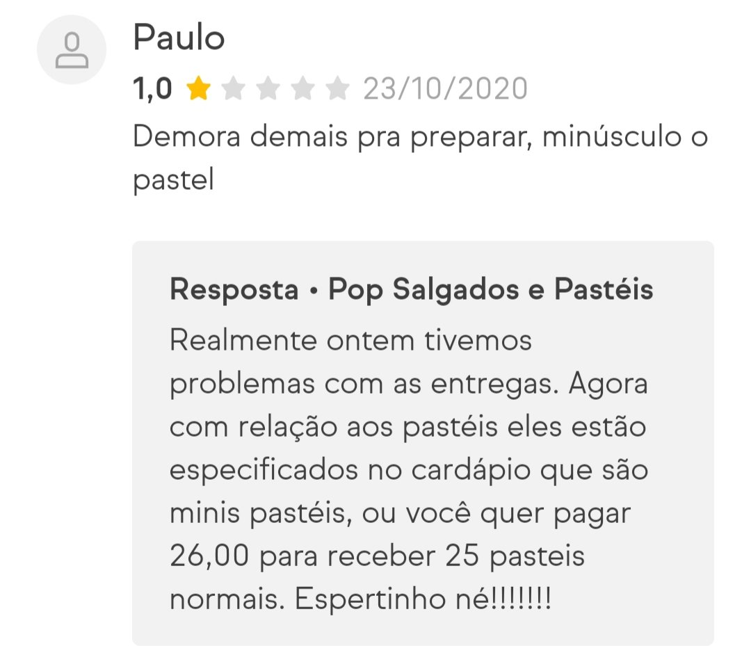 Esses dias eu to só esse cara espondendo as avaliações do ifood
