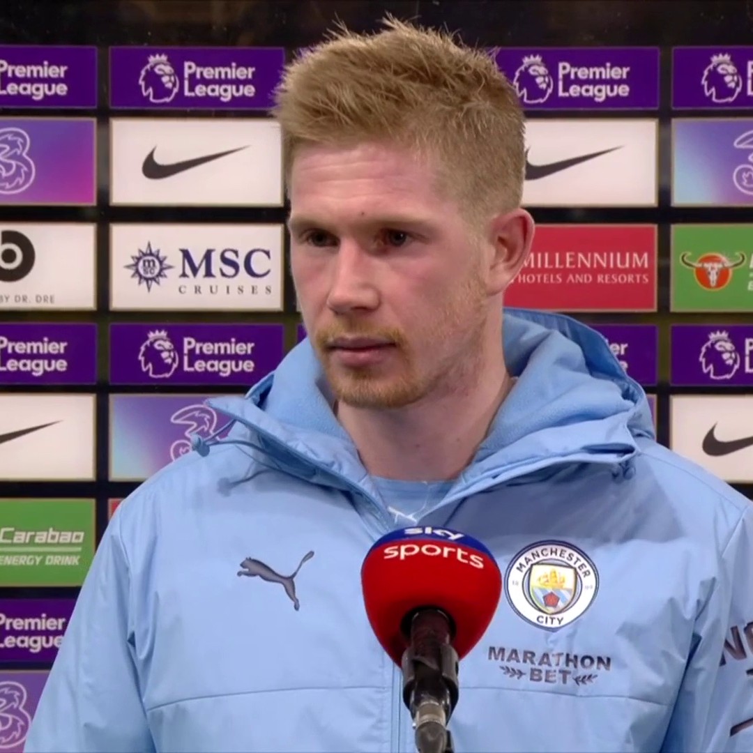 🗣 "I've done it a couple of times but the coach asked me to do it so I did my best."

Kevin de Bruyne says it was "a little bizarre" playing as a striker today, but is delighted with his side's performance and result.