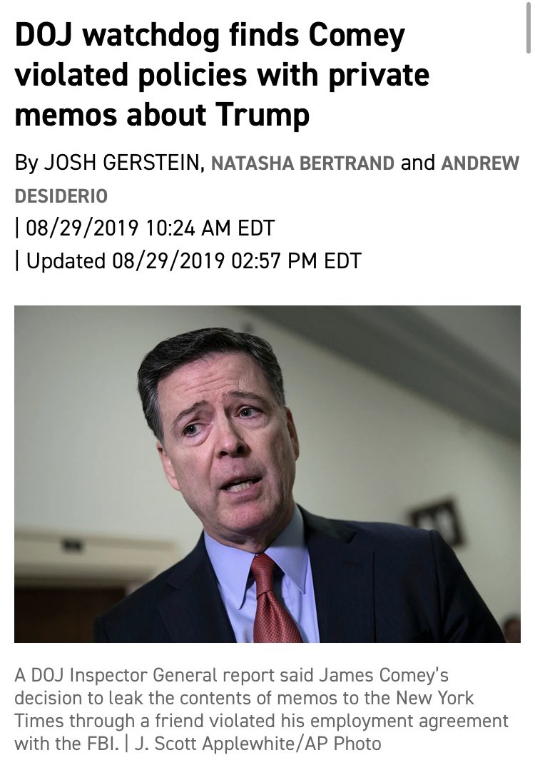 3/ Illegally leaking personal memos to the press [Comey] to prompt a Special Counsel.Framing  @GenFlynn for conducting routine [LEGAL] transition calls after Trump’s victory and hiding the original FBI 302’s, which prove he wasn’t lying to the FBI agents Comey sent to the WH.
