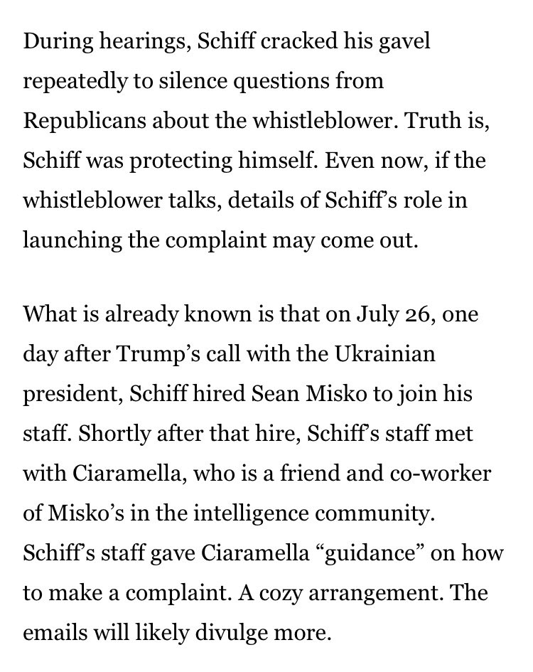 4/ Using fake Ukraine “whistleblower” complaints [after quietly amending the official requirements to allow for second-hand hearsay + coordinating with Adam Schiff’s congressional staff].James Wolfe illegally leaking the [illegal] FISA application to Ali Watkins at Buzzfeed.