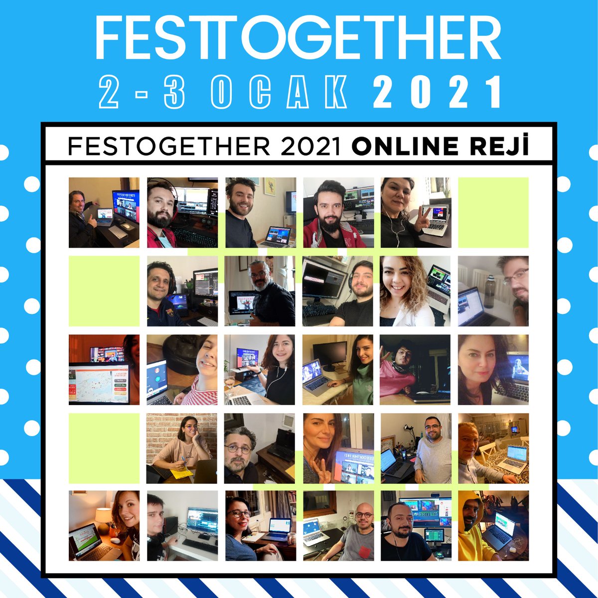 Festtogether'da iyilik için emek harcayan tüm ekiplerimize çok teşekkür ederiz! 💙🧡

#EvdenDestekOl #Festtogether #birkirabirsahne
