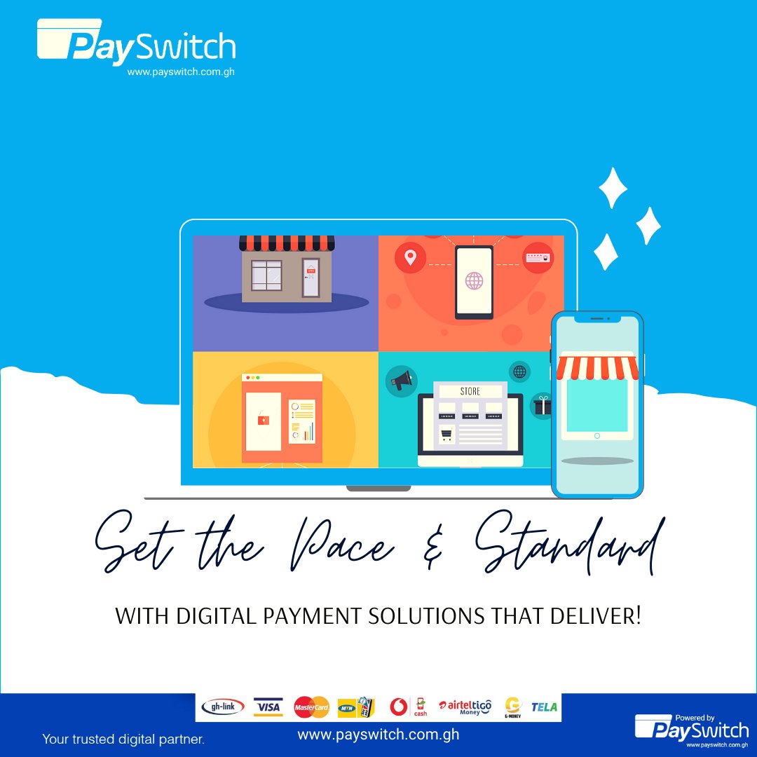 PaySwitch Company Limited (@payswitchgh) on Twitter photo We take all the complexities and transform them into the most user-friendly digital payment solutions that establishes your business ahead of the competition. Get to know how for Free ask@payswitch.com.gh / +233 (0) 244 332 134 #onlinestore #digitalpayments #ghana #Christmas We take all the complexities and transform them into the most user-friendly digital payment solutions that establishes your business ahead of the competition. Get to know how for Free ask@payswitch.com.gh / +233 (0) 244 332 134 #onlinestore #digitalpayments #ghana #Christmas
