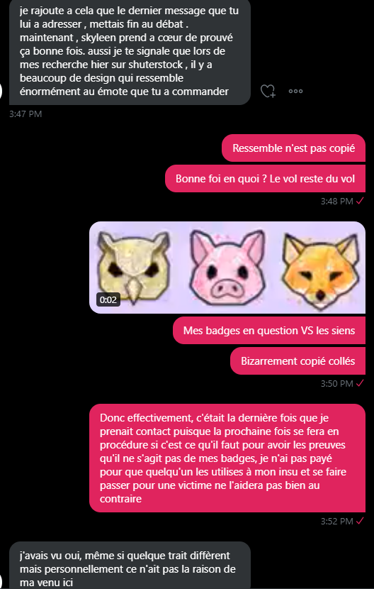 Suite à mon premier post, j'ai eu la visite en MP de son conjoint, que je ne citerai pas par respect, prétextant l'instabilité de sa douce et me faire culpabilisé en essayant de me manipuler.Prétextant mainte & mainte raisons pour lesquels je n'ai jamais pu avoir le lien Shutter