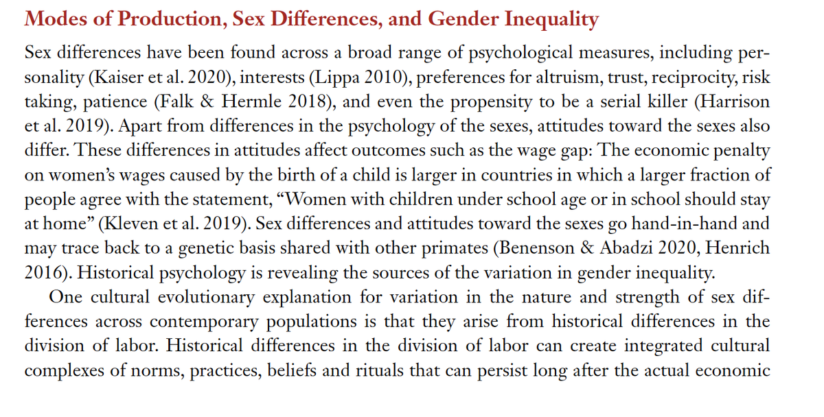 Economic history shapes the norms that influence gender differences and contemporary inequality  @AnkeBecker_  @DrNathanNunn