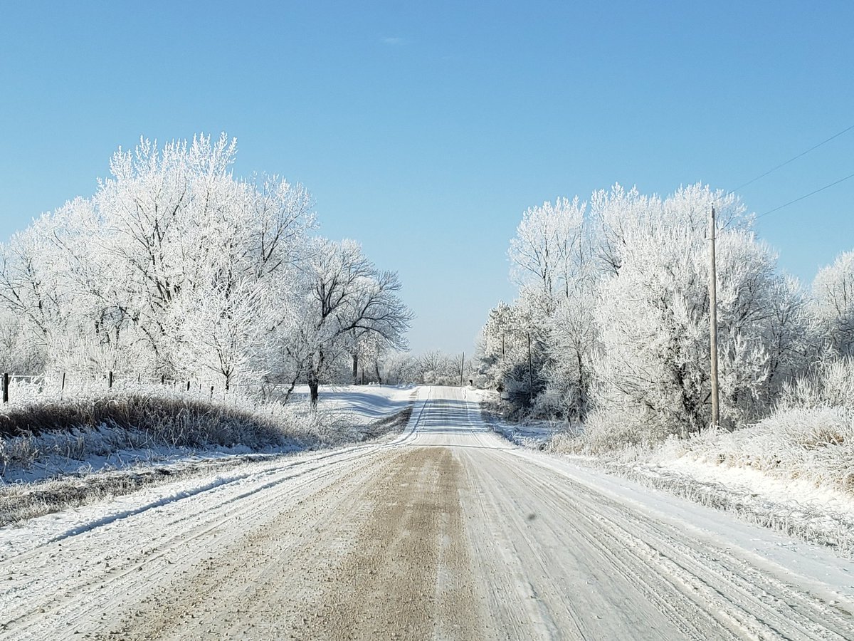 JanetETidman's tweet photo. God sure painted a breathtakingly beautiful picture this morning!! Beautiful hoar frost in north central Iowa. #GodFirst #iawx #NaturalBeauty #Iowa #kcci #whotv #weareiowa #FarmLife https://t.co/9vwH4NDufC