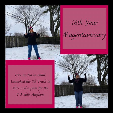 🔉ATTENTION PLEASE!! 🚨 

Help me congratulate <a href="/MzIzzy272/">Izzy 🌮💃🏽🚚</a> on her 16th year with T-Mobile 🎉🙌🏼🎊  Wow! Izzy is PHENOMENAL!! I’m so excited to see all the greatness you will continue to achieve!! <a href="/MairaKen/">Ken Maira</a> whenever the airplane is next! Izzy is your pilot ✈️👩‍✈️ 💕