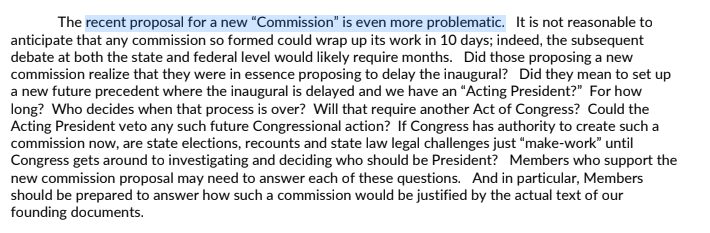 NEWS --> I've obtained the memo House GOP Conference Chair  @Liz_Cheney sent to her colleagues re: Jan 6th electoral objections. She says proposed actions by some Republicans would set an "exceptionally dangerous precedent," calling the commission idea "even more problematic."
