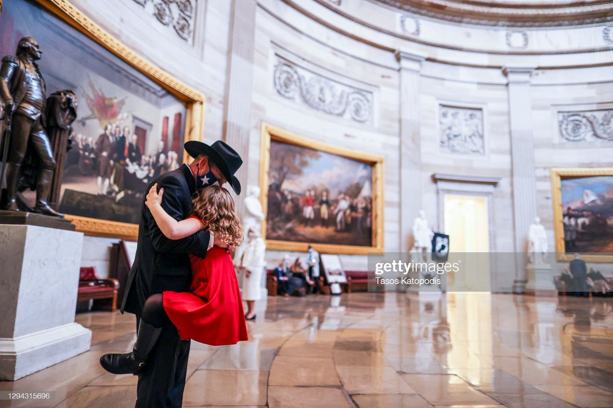 Representative-elect Troy Nehls (R-TX) hugs daughter Tori prior to a swearing-in ceremony in the US Capitol on January 3rd in Washington, DC. 📷: @tasosphotos #Congress @SheriffTNehls