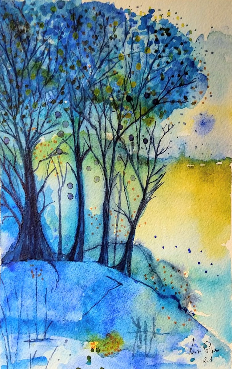 maluzglex's tweet photo. My first 2021 #watercolor . 

"A New #Spring in #WINTER https://t.co/YG2CJmR6oP
