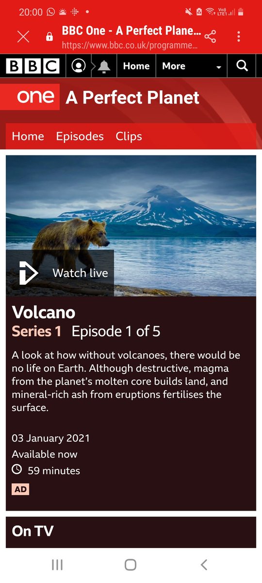 A perfect Planet - David Attenbourgh -  VOLCANO - now showing on  BBC1