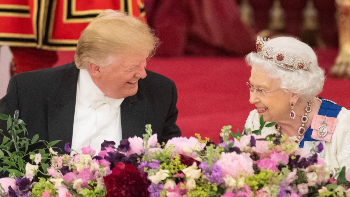 3/6/2019 - The Donald is in town for an official state visitThe Queen & he get along like a house on fireLove The Queen  /220